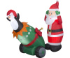 Santa shooting Penguin from cannon Christmas Inflatable